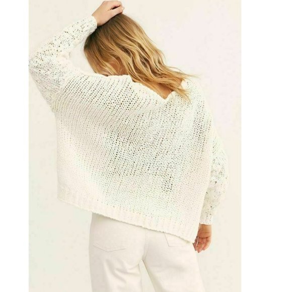 NWT Free People Sunday Shore Cotton Blend Sweater - Picture 6 of 6